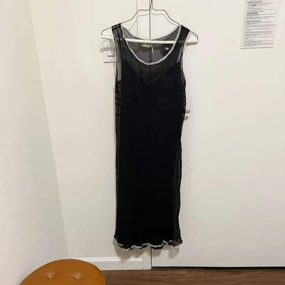 max studio special edition silk dress NWT Max Studio Special Edition silk chiffon gown blue gray sheer gown floral Sm